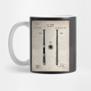 Baseball Bat Patent - Baseball Player Team Coach Art - Antique Mug